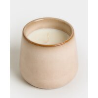 Ceramic Curved Base Candle Beige 