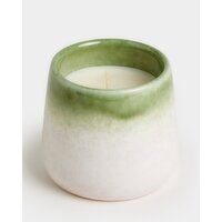 Ceramic Curved Base Candle Green 