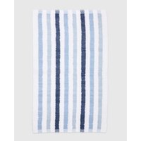 Cotton Stripe Bath Mat Blue 