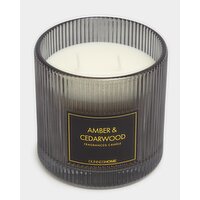 Ribbed Candle Amber & Cedarwood Grey 