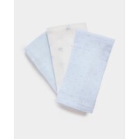 Muslin Cloths - Pack Of 3 Light-Blue 