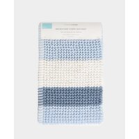 Striped Bobble Microfibre Bath Mat Blue 