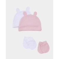 Hat And Mitts - Pack Of 2 Baby-Pink