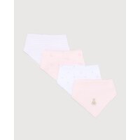 Floral Bandana Bib - Pack Of 4 Baby-Pink
