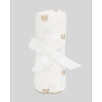 Bear Swaddle Blanket Cream