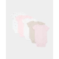 Cotton Short-Sleeved Bodysuits Beige 3-6 Mths