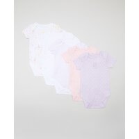 Cotton Short-Sleeved Bodysuits Lilac 9-12 Mths