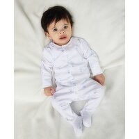 Pure Cotton Sleepsuits - Pack Of 3 Blue 6-9 Mths