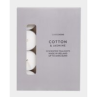 Cotton & Jasmine Scented Tealights - Pack Of 12 Black 