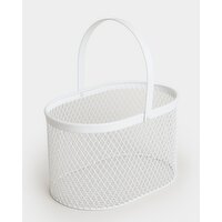 Oval Wire Basket White L