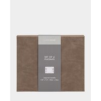   Rectangular Stitch Placemats - Pack Of 4 Mink 