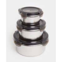 Neven Maguire Stainless Steel Round Storage Box With Lid Sless-Steel S