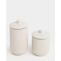 Ribbed Jar With Lid Cream M