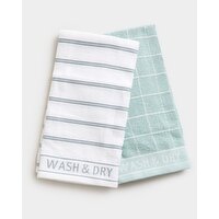 Large Terry Tea Towels - Pack Of 2 Blue