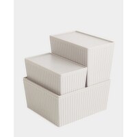 Ripple Storage Box With Lid Natural Xs