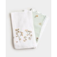 Printed Tea Towels - Pack Of 3 Flower