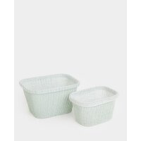 Knitted Basket Green L