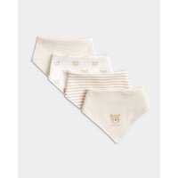 Uni Bandana Bibs - Pack Of 4 Cream