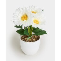 Faux Small Potted Plant White 