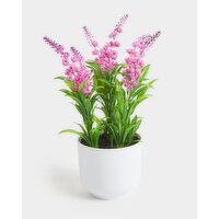 Faux Small Potted Plant Lavender