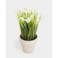 Faux Small Potted Plant Ivory
