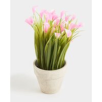 Faux Small Potted Plant Pink