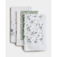 Printed Tea Towels - Pack Of 3 Ditsy