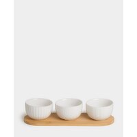 Dip Bowls And Tray White