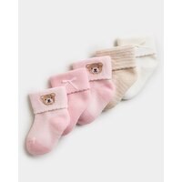 Nursery Tot Socks - Pack Of 5 Pink 3-5.5