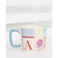 Carolyn Donnelly Eclectic Patchwork Alphabet Mug A