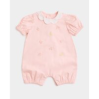 Scallop Romper Baby-Pink 3-6 Mths