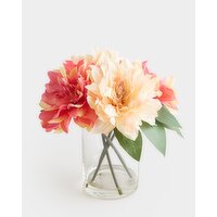 Faux Dahlias In Vase Pink