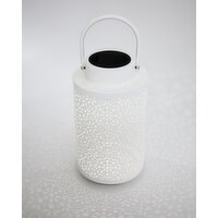 Tall Mosaic Solar LED Lantern White