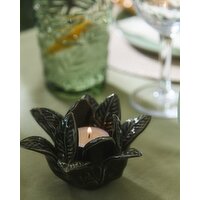 Leaf Dinner Candle Holder Green 