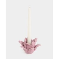 Leaf Dinner Candle Holder Pink 