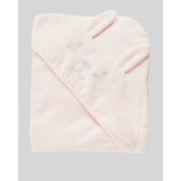 Bunny Hooded Towel Baby-Pink