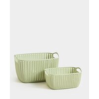 Plastic Basket Green M