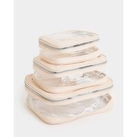 Clear Cosmetic Bags - 3 Pieces Ecru 