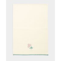 Carolyn Donnelly Eclectic Waffle Embroidered Tea Towel Blue