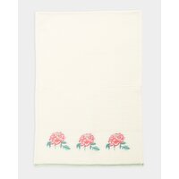 Carolyn Donnelly Eclectic Waffle Embroidered Tea Towel Light-Pink