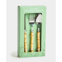 Bamboo Cutlery - Three Piece Set Natural 