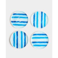 Blue Stripe Plates - Pack Of 4 Blue 