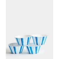 Blue Stripe Bowls - Pack Of 4 Blue 