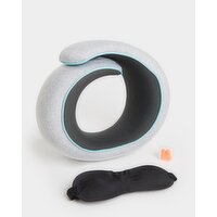 Neck Pillow, Eye Mask & Ear Plug Set Grey