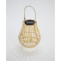 Bamboo Solar LED Lantern Natural