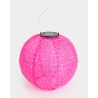 Solar Hanging Mosaic Lantern Pink