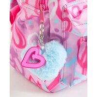 Heart Graffiti School Bag Pink