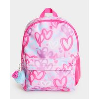Heart Graffiti School Bag Pink