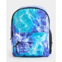 Blue Water Print School Bag Blue