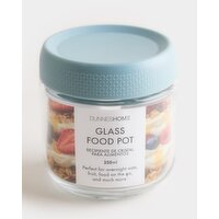 Glass Food Pot - 350ml Blue
